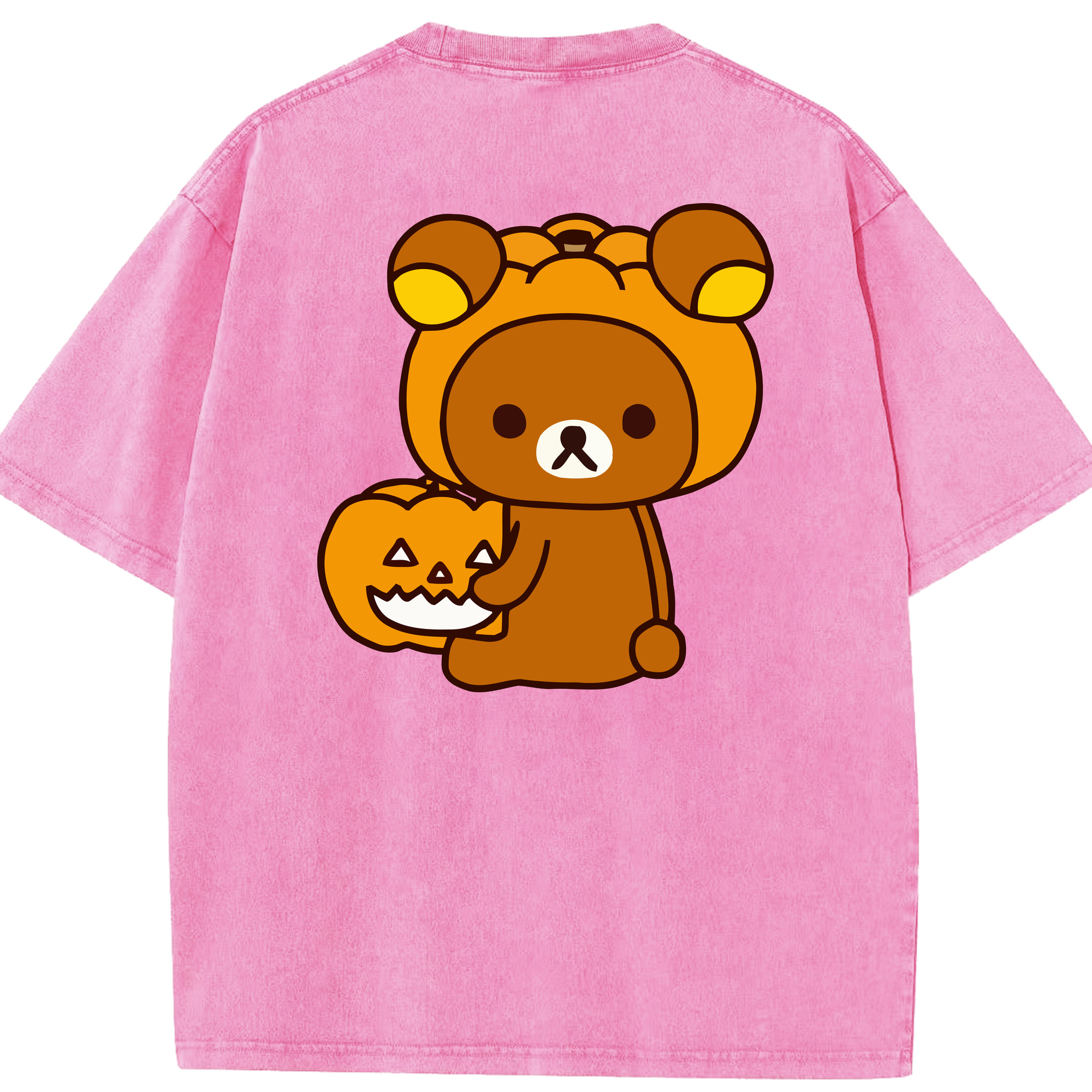 （画像用） リラックマ リラックマ キイロイトリ Rilakkuma Korilakkuma Kiiroitori 綿100% ヴィンテージ風 半袖Tシャツ（背面プリント）